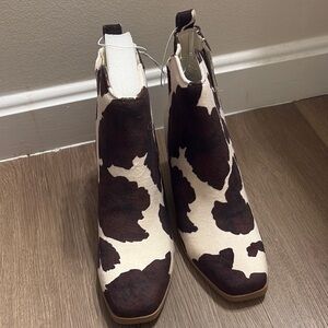 NWT Cow print Boots Altar’d State Sz 6